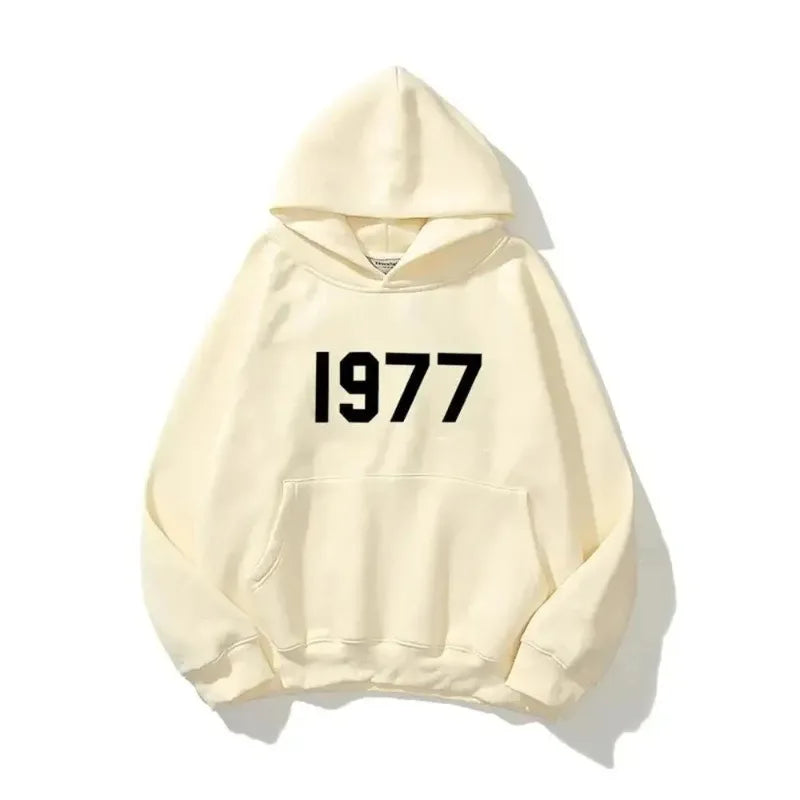 Hoodie 1977 for Men Sweatshirt Unisex Casual Streetwear Hip Hop Style Autumn Winter Comfortable Fashion Pullover