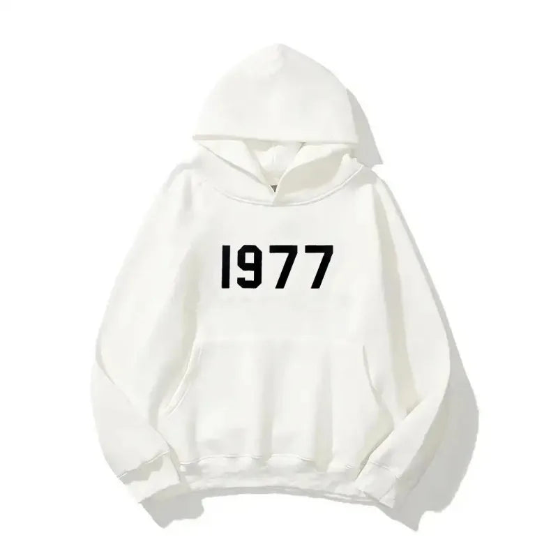 Hoodie 1977 for Men Sweatshirt Unisex Casual Streetwear Hip Hop Style Autumn Winter Comfortable Fashion Pullover