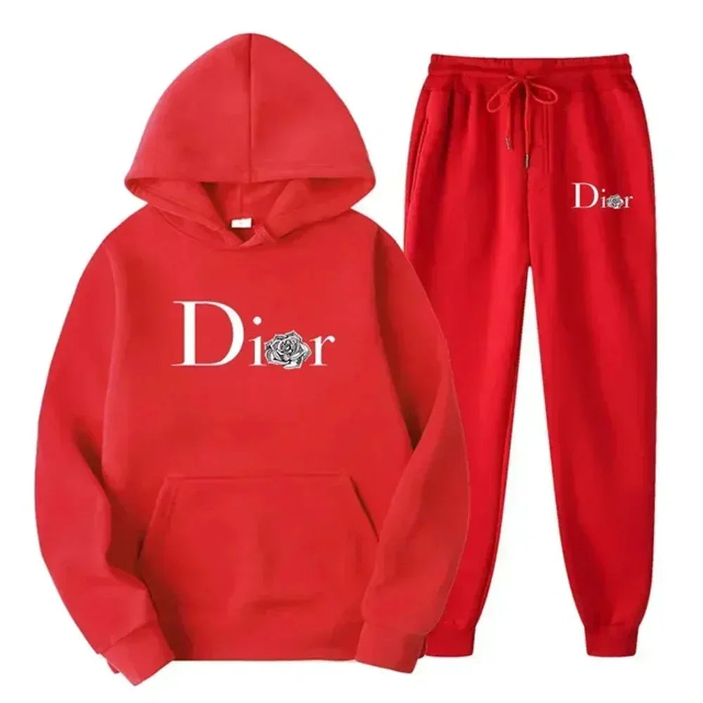Men's hoodie set for autumn and winter: A new fashion for fitness, jogging, and casual two-piece set for men and women