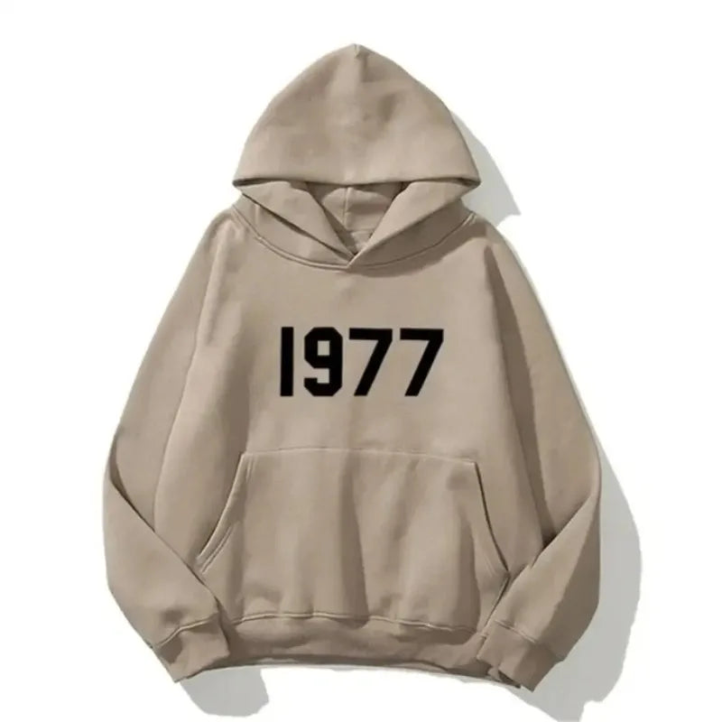 Hoodie 1977 for Men Sweatshirt Unisex Casual Streetwear Hip Hop Style Autumn Winter Comfortable Fashion Pullover