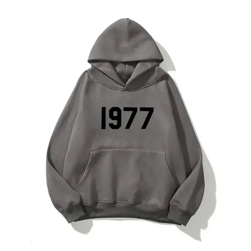 Hoodie 1977 for Men Sweatshirt Unisex Casual Streetwear Hip Hop Style Autumn Winter Comfortable Fashion Pullover