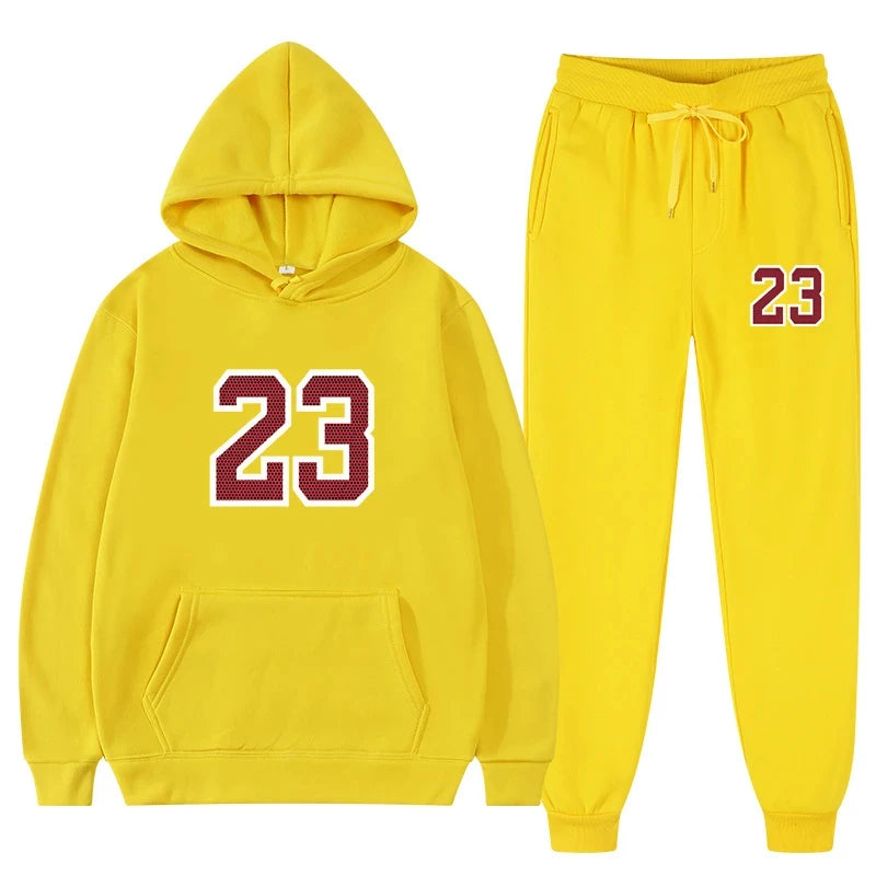 Jogging 2 Pieces Hooded Shirt Track Suits Men's Set Two Piece Set Sport Pants